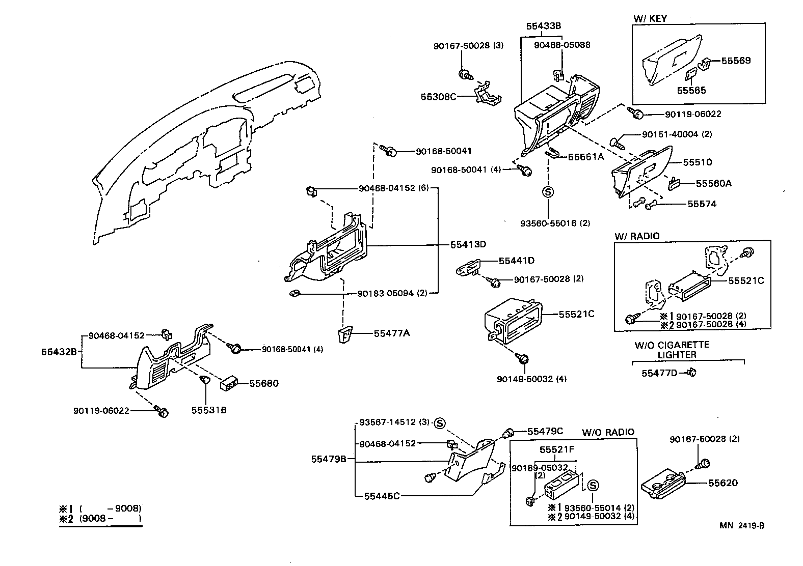  4 RUNNER TRUCK |  INSTRUMENT PANEL GLOVE COMPARTMENT