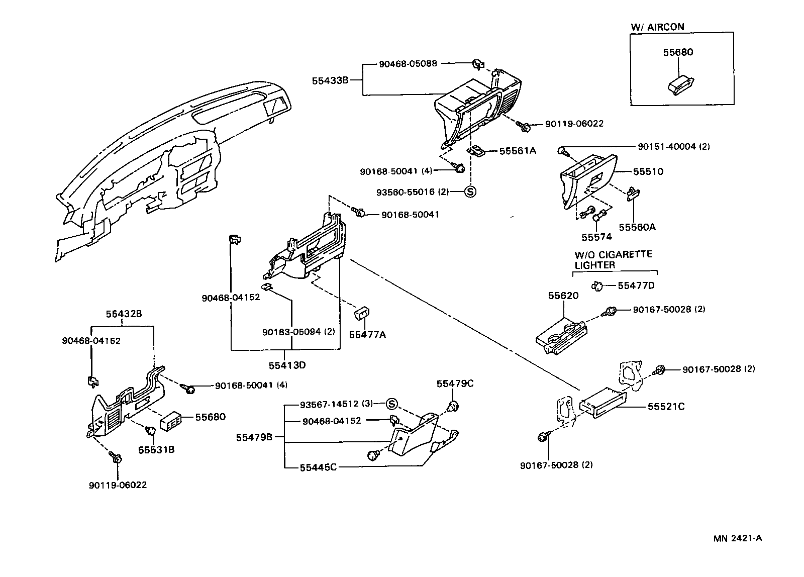  4 RUNNER TRUCK |  INSTRUMENT PANEL GLOVE COMPARTMENT