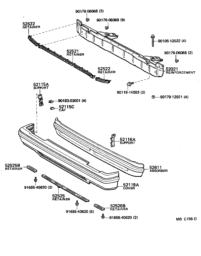  CELICA |  FRONT BUMPER BUMPER STAY